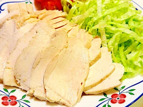 鶏むね肉のレンジ蒸しマリネ